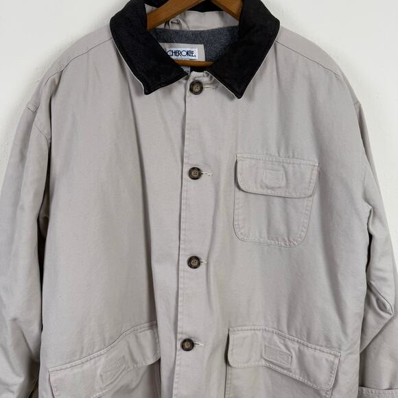 Vintage 90s Cherokee Men Barn Coat Size Medium Chore Field Hunting Oarsman Ranch - Picture 2 of 9